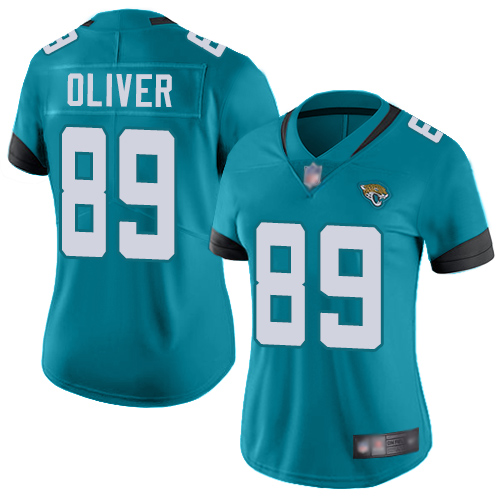 Nike Jacksonville Jaguars #89 Josh Oliver Teal Green Alternate Women Stitched NFL Vapor Untouchable Limited Jersey